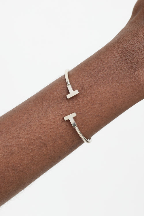 Tiffany & Co. 18K White Gold T Wire Bracelet