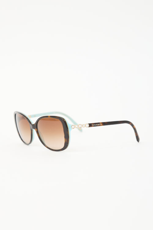 Tiffany & Co. TF4121 Embellished Rectangular Sunglasses