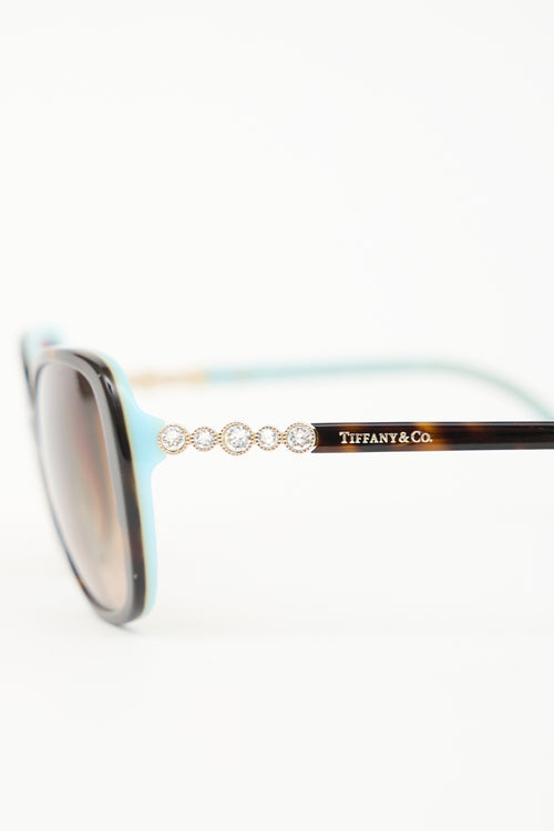 Tiffany & Co. TF4121 Embellished Rectangular Sunglasses