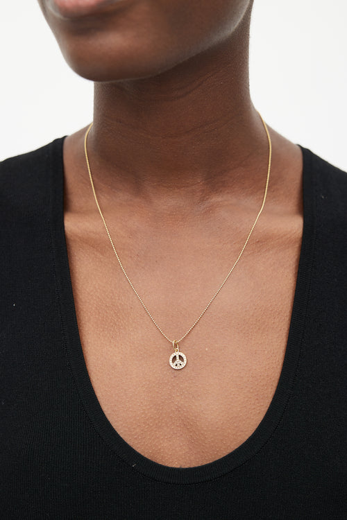 Tiffany & Co. 18k Gold & Diamond Peace Necklace