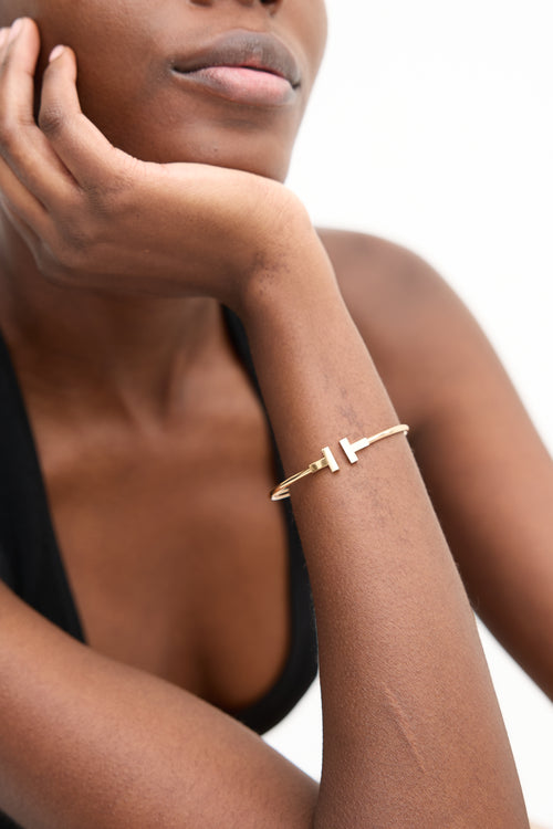 Tiffany & Co. Gold Narrow T Wire Bracelet