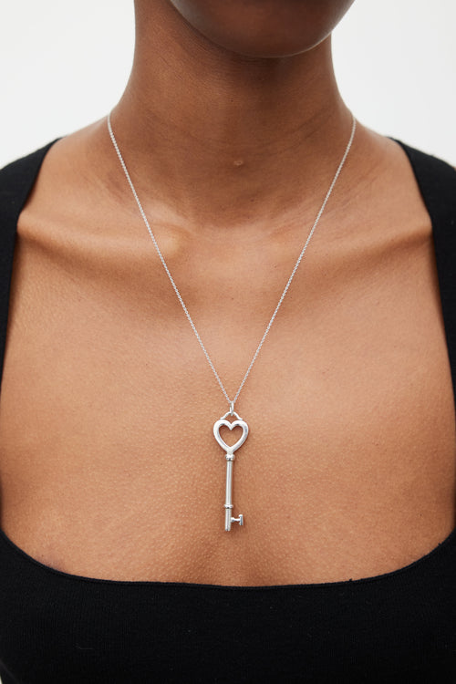 Tiffany & Co. Silver Heart Key Necklace