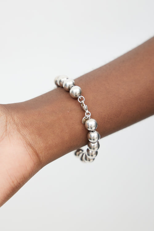 Tiffany & Co. Sterling Silver HardWear Ball Bracelet