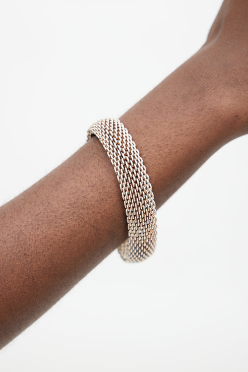 Tiffany & Co. Sterling Silver Wide Mesh Somerset Bracelet