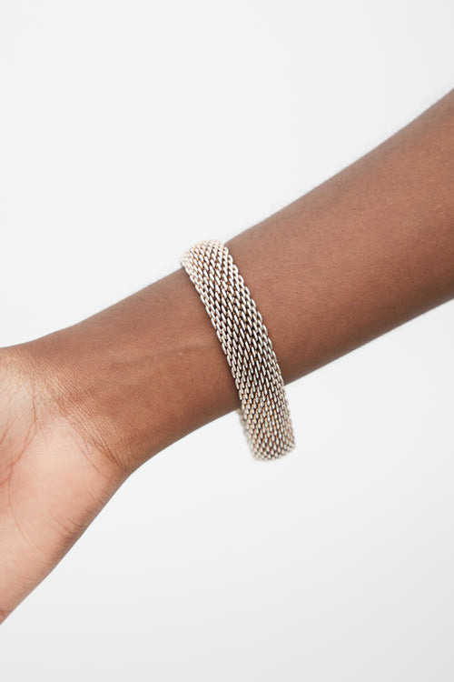 Tiffany & Co. Sterling Silver Wide Mesh Somerset Bracelet