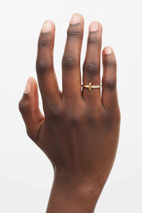 Tiffany & Co. 18K Yellow Gold Diamond T1 Ring