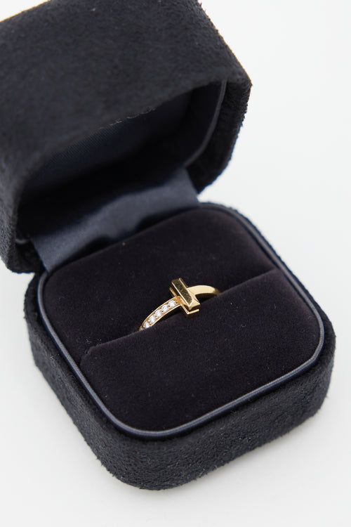 Tiffany & Co. 18K Yellow Gold Diamond T1 Ring