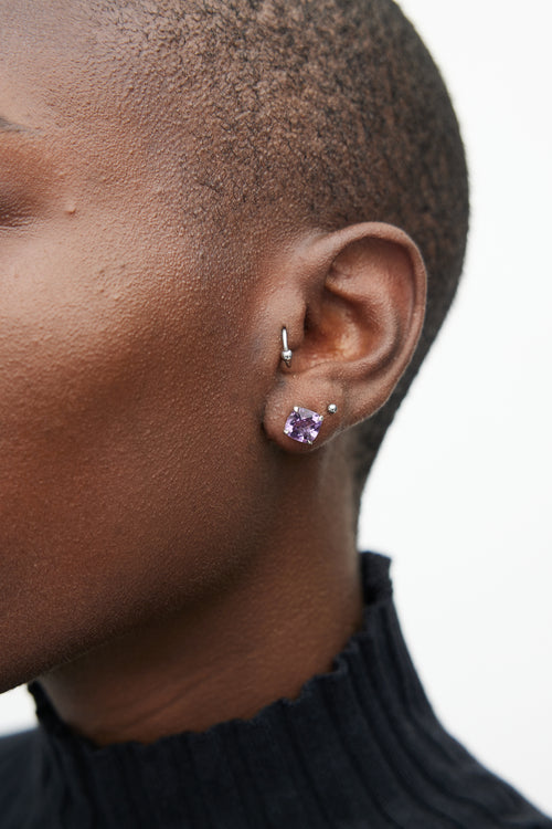 Tiffany & Co. Silver & Amethyst Stud Earrings