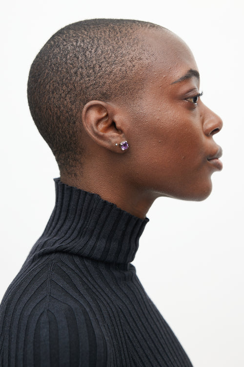 Tiffany & Co. Silver & Amethyst Stud Earrings
