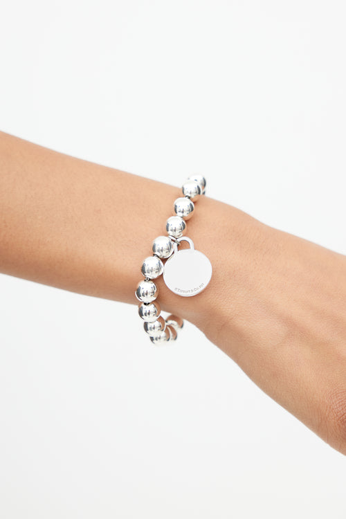 Tiffany & Co. Sterling Silver HardWear Ball Tag Bracelet