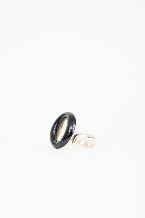 Tiffany & Co. Sterling Silver & Enamel Sevillana Ring