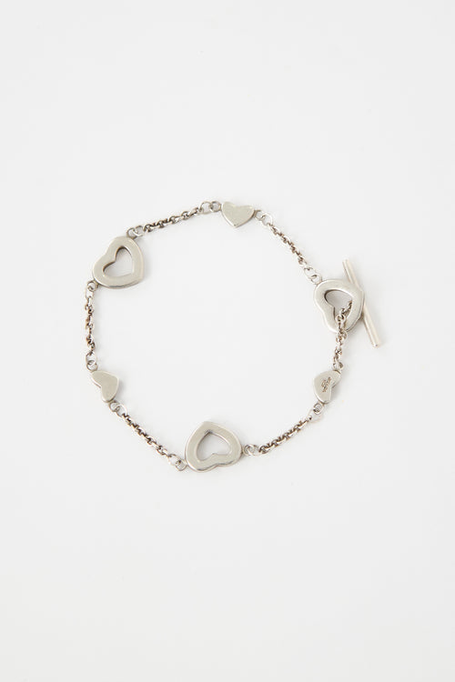 Tiffany & Co. Sterling Silver Heart Station Bracelet
