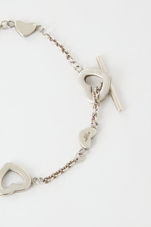 Tiffany & Co. Sterling Silver Heart Station Bracelet