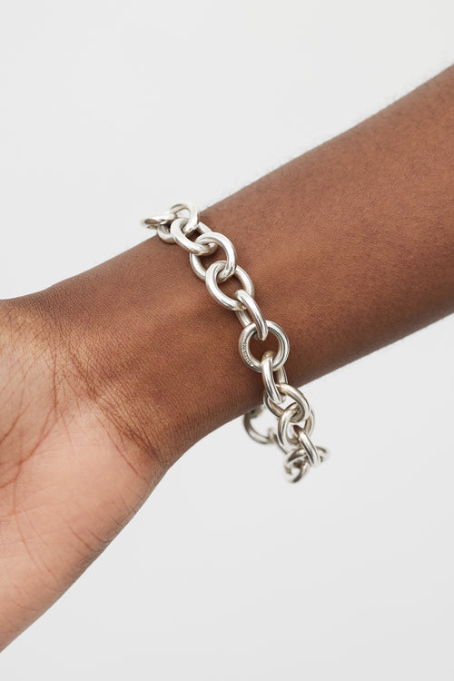Tiffany & Co. Silver Open Heart Link Bracelet