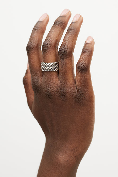 Tiffany & Co. Silver Wide Chainmail Somerset Ring