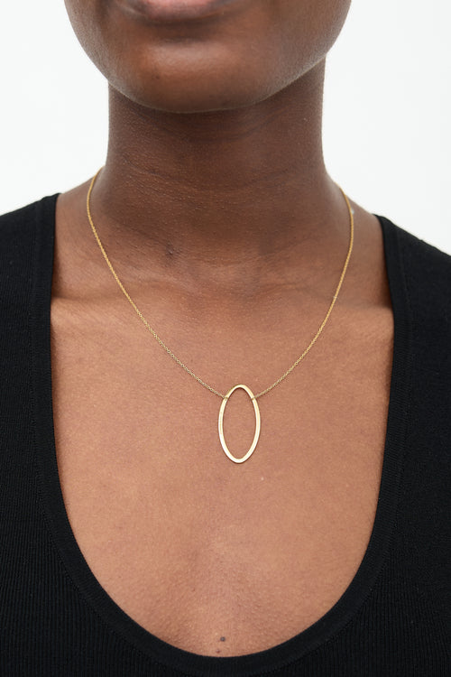 Tiffany & Co. Yellow Gold Metro Oval Pendant Necklace