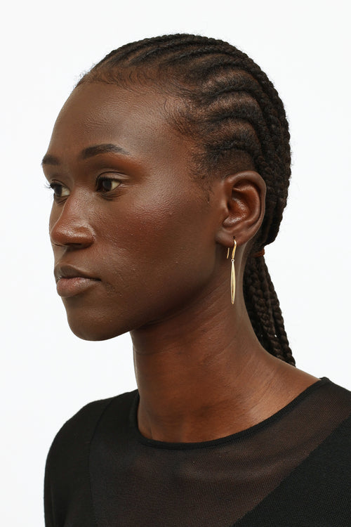 Tiffany & Co. 18K Yellow Gold Feather Drop Earrings