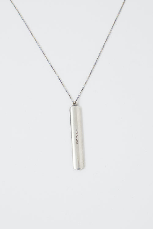 Tiffany & Co. Sterling Silver 1837 Bar Pendant Necklace