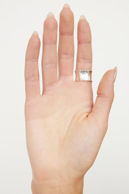 Tiffany & Co. Sterling Silver Wide 1837 Ring