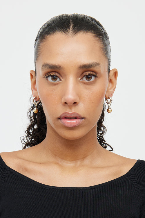 Tiffany & Co. Sterling Silver 18K Yellow Gold Ball Drop Earrings