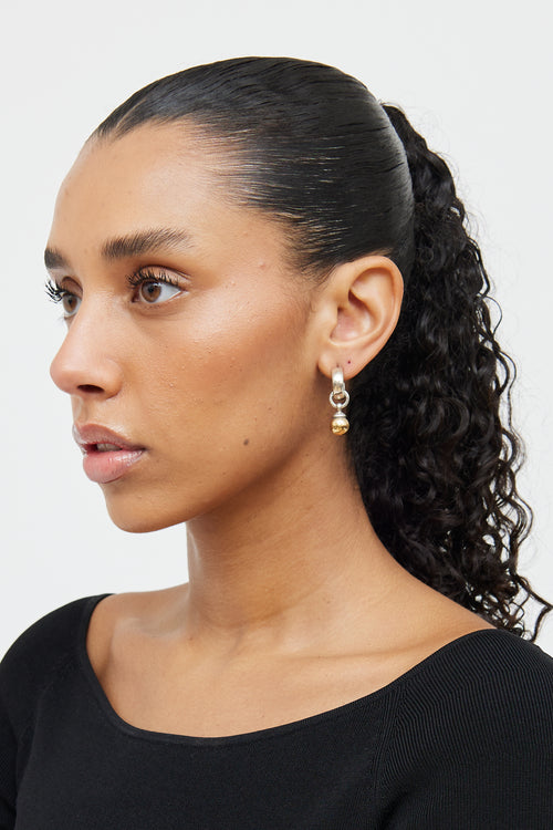 Tiffany & Co. Sterling Silver 18K Yellow Gold Ball Drop Earrings