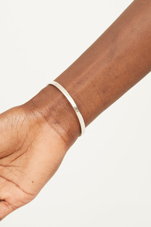 Tiffany & Co. Sterling Silver & Yellow Gold Open Heart Bangle