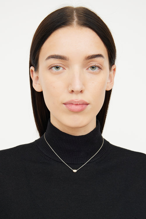 Tiffany & Co. x Elsa Peretti Silver Bean Design Pendant Necklace