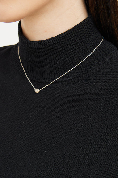 Tiffany & Co. x Elsa Peretti Silver Bean Design Pendant Necklace