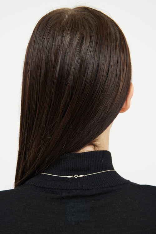 Tiffany & Co. x Elsa Peretti Silver Bean Design Pendant Necklace