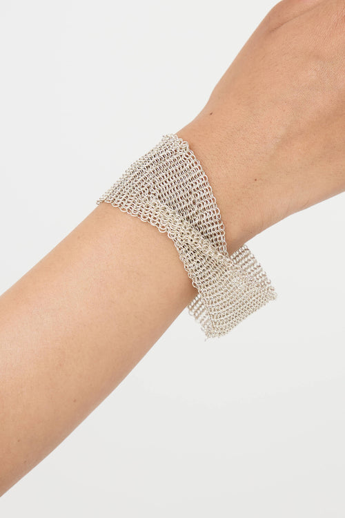 Tiffany & Co. X Elsa Peretti Sterling Silver Chainmail Twist Bracelet