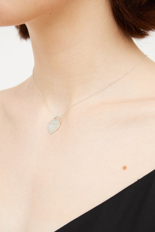 Tiffany & Co. Sterling Silver Small Heart Tag Necklace
