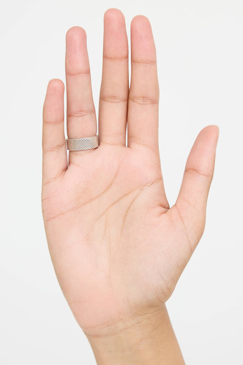 Tiffany & Co. Sterling Silver Somerset Mesh Diamond Ring