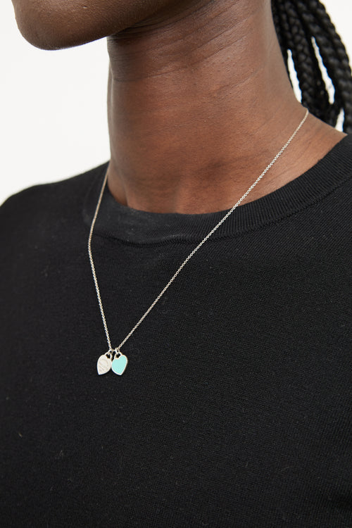 Tiffany & Co. 927 Double Heart Tag Necklace