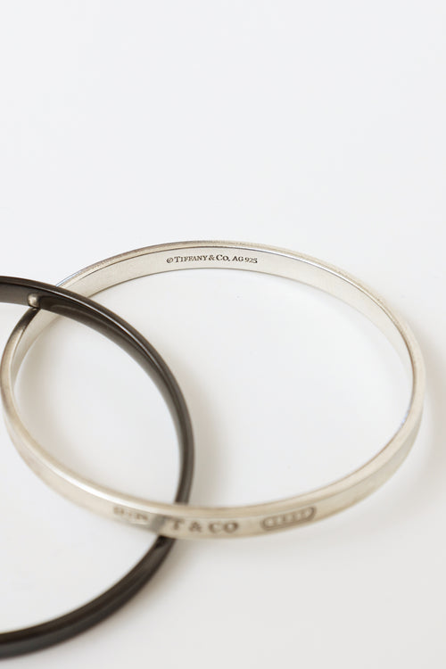Tiffany & Co. Sterling Silver Interlocking 1837 Bangle