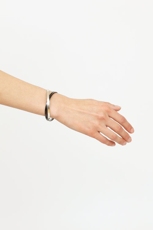 Tiffany & Co. Sterling Silver Interlocking 1837 Bangle