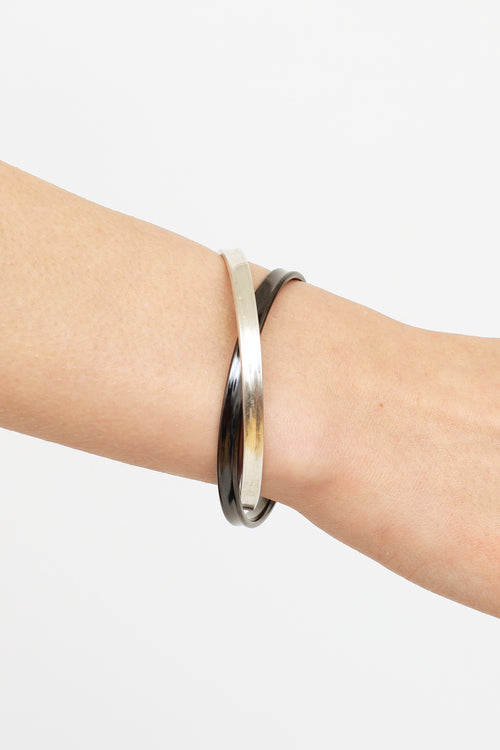 Tiffany & Co. Sterling Silver Interlocking 1837 Bangle