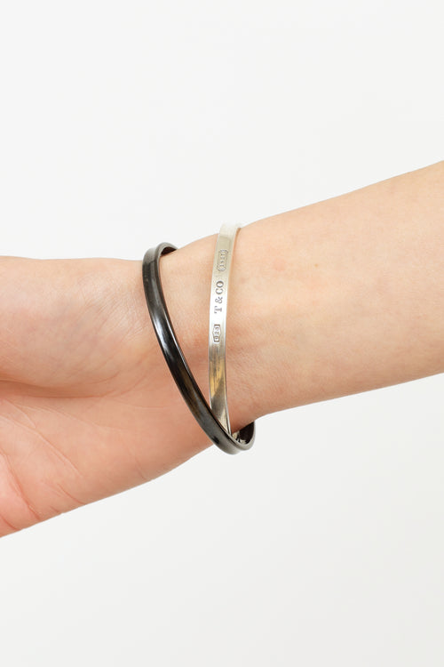 Tiffany & Co. Sterling Silver Interlocking 1837 Bangle