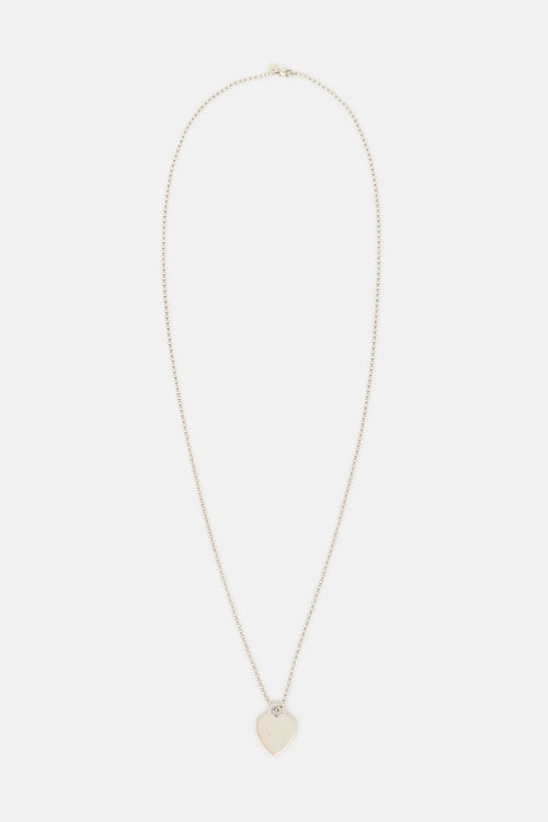 Tiffany & Co. Sterling Silver Heart Tag Ball Chain Necklace