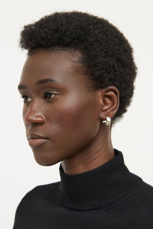 Tiffany & Co. Sterling Silver Atlas Half Hoop Earrings