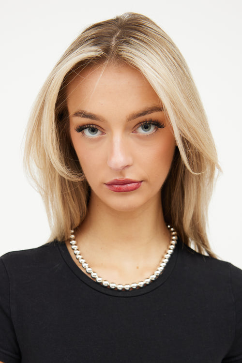 Tiffany & Co. Sterling Silver Hardware Ball Necklace