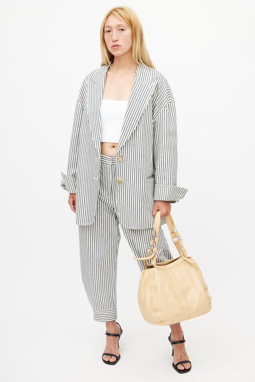 Tod's Beige Leather Tote Bag