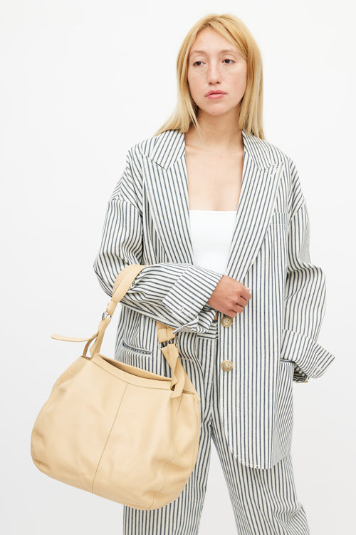 Tod's Beige Leather Tote Bag