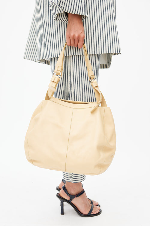 Tod's Beige Leather Tote Bag