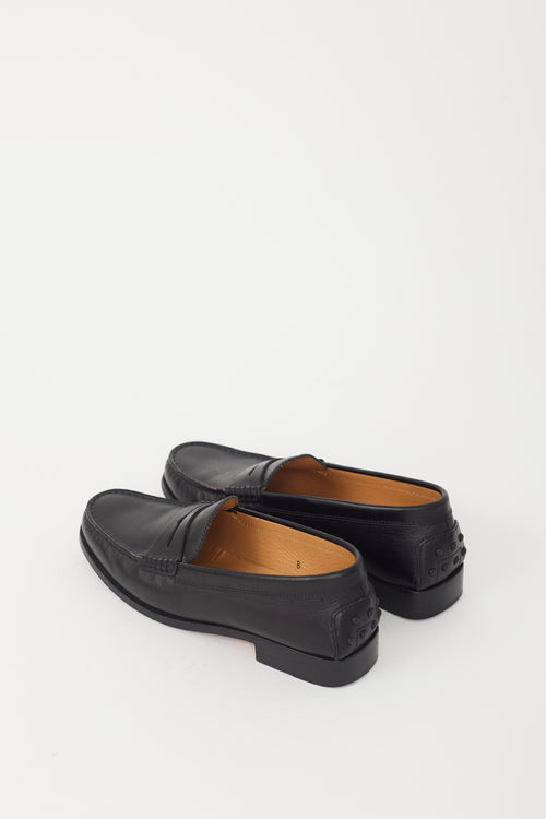 Tod's Black Leather Penny Loafer