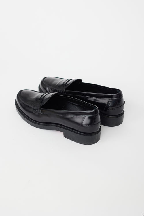 Tod's Black Leather Penny Loafer
