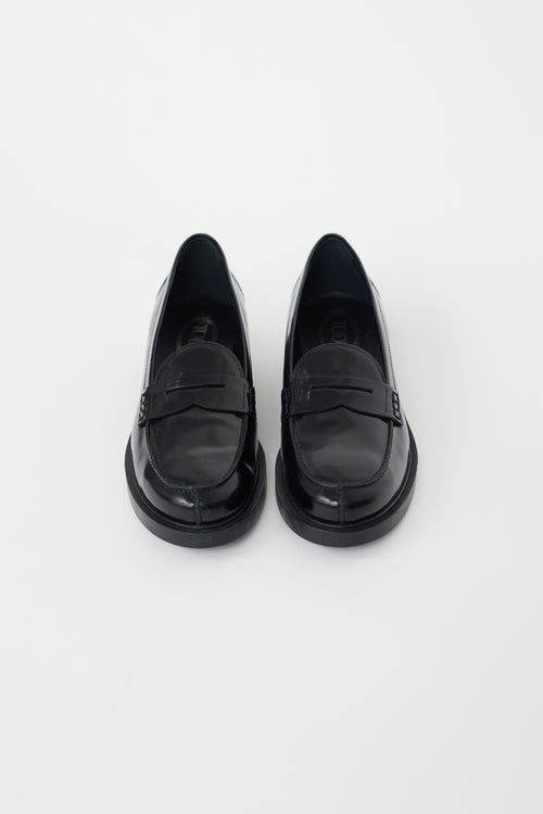 Tod's Black Leather Penny Loafer