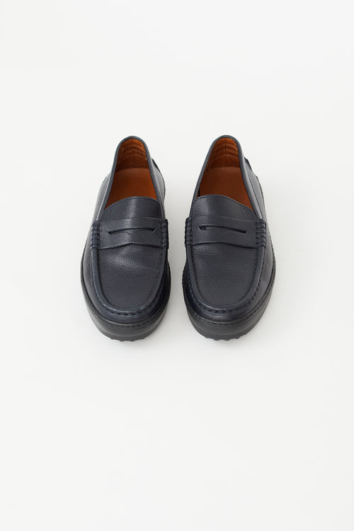 Tod's Black Leather Penny Loafer
