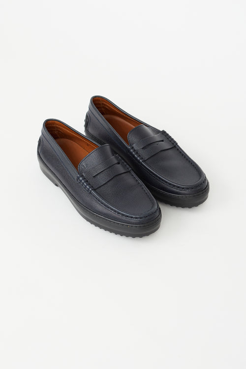 Tod's Black Leather Penny Loafer