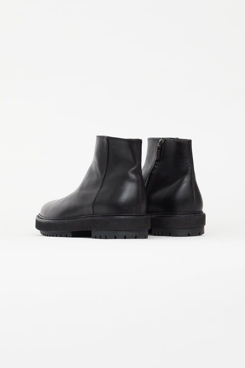 Tod's Black Leather Side Zip Ankle Boot