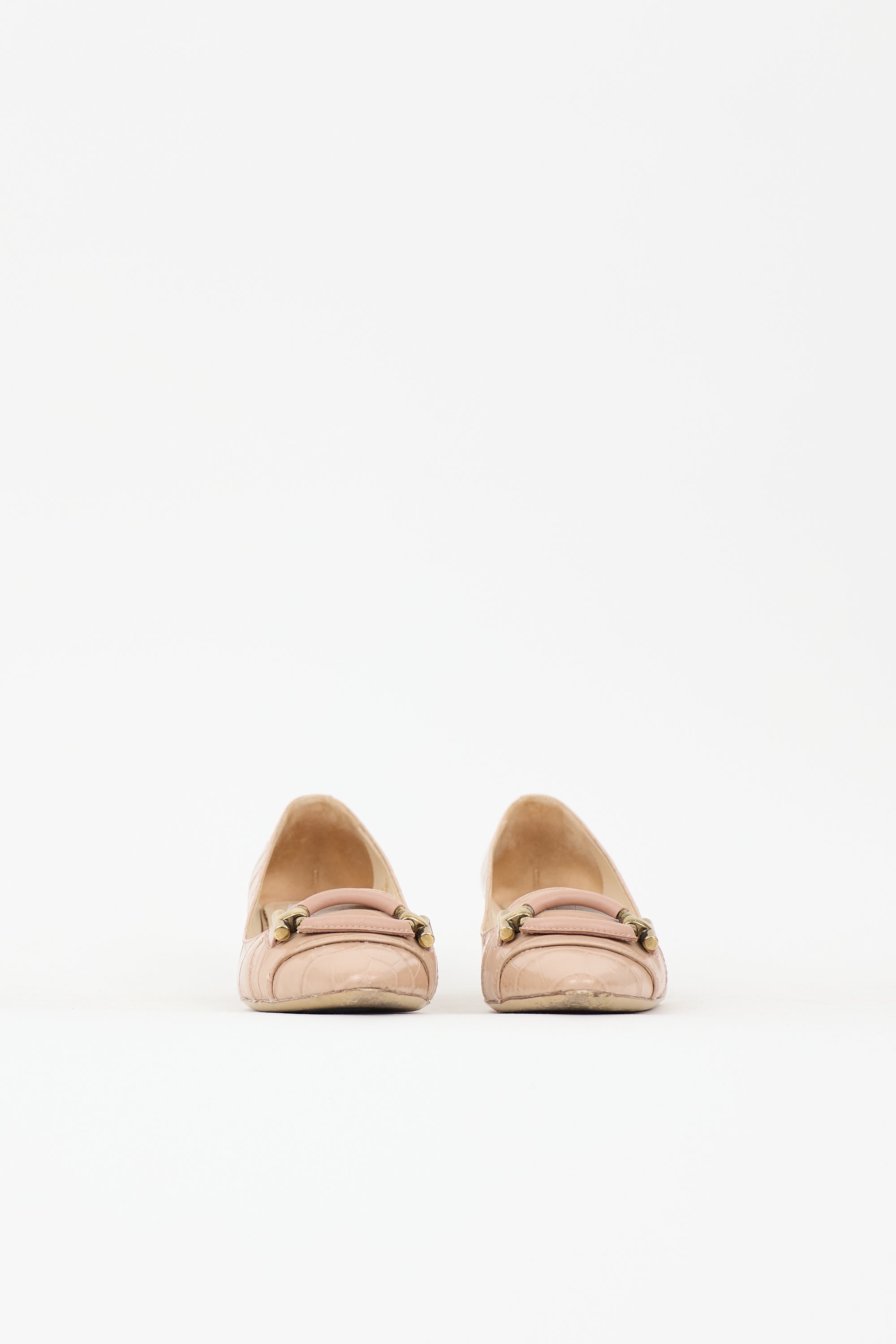 Tod's Embossed Leather Buckle Pump